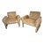 Mid-Century Modern Style Camel Velvet Lounge Chairs Pair For Sale
