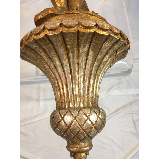 Art Nouveau 1950s Vintage Metallic Cherub Wall Hanging For Sale - Image 3 of 9