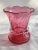 1980s Pilgrim Cranberry Glass Bud Vase With Crystal Collar For Sale - Image 12 of 12