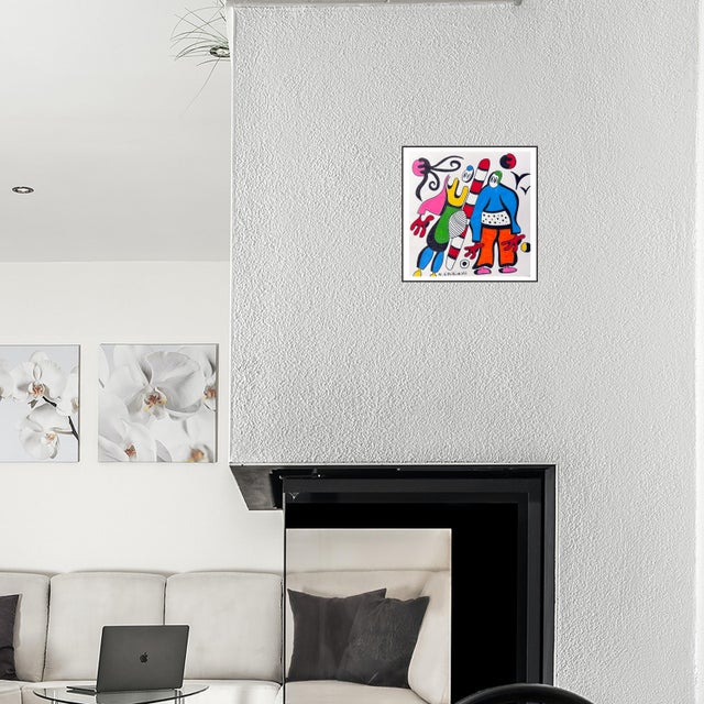 “Carnival of Friendship” is a joyful and animated drawing featuring two whimsical characters standing together in a world...