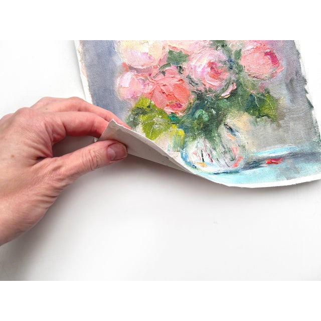 Contemporary Contemporary Floral Peonies Bouquet Original Painting by Valeriya Serova For Sale - Image 3 of 8