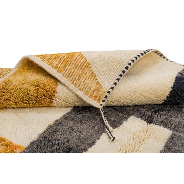 Contemporary Abstract Hand-Knotted Wool Rug | 9'5" X 6'8" | One of a Kind For Sale - Image 3 of 7