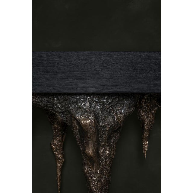 Wood Disenchanted Console Table in Cast Bronze by William Guillon For Sale - Image 7 of 10