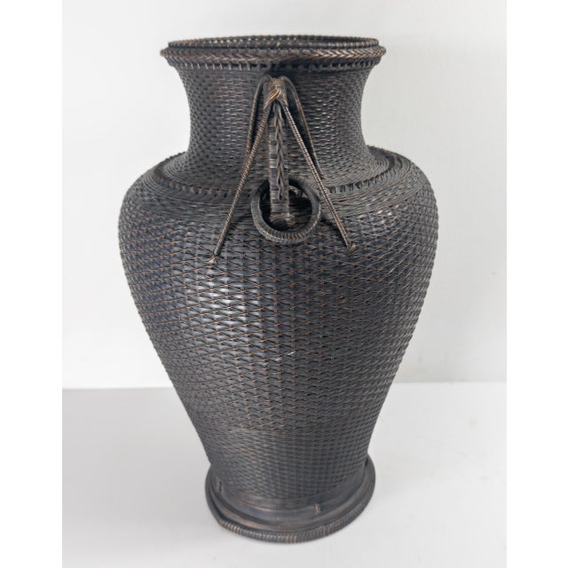 Japanese Early 20th Century Japanese Ikebana Woven Flower Arranging Vase, Signed For Sale - Image 3 of 16