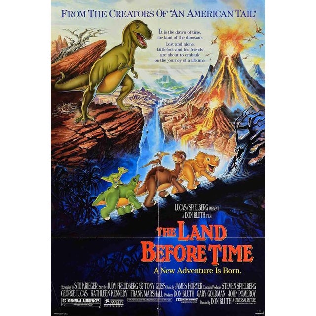 1980s Vintage 1988 the Land Before Time Movie Poster, 1988 For Sale - Image 5 of 5
