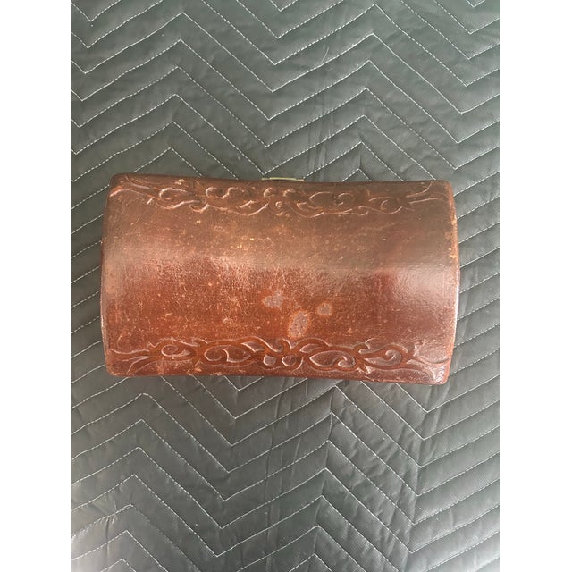 Antique Chinese Leather-Covered Wooden Document Box With Brass Hardware, Circa 1900 For Sale - Image 10 of 10