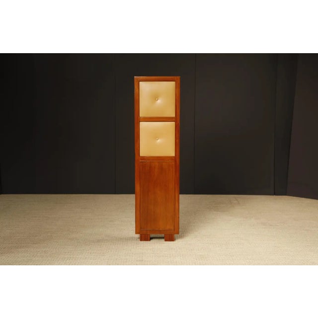 Brazilian Hardwood, Leather and Mirrored Panel Folding Screen, Brazil, C 1960s For Sale - Image 11 of 18