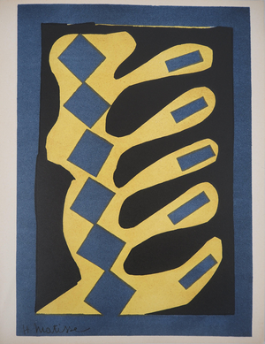 Henri Matisse, Découpage sur fond bleu, Lithograph