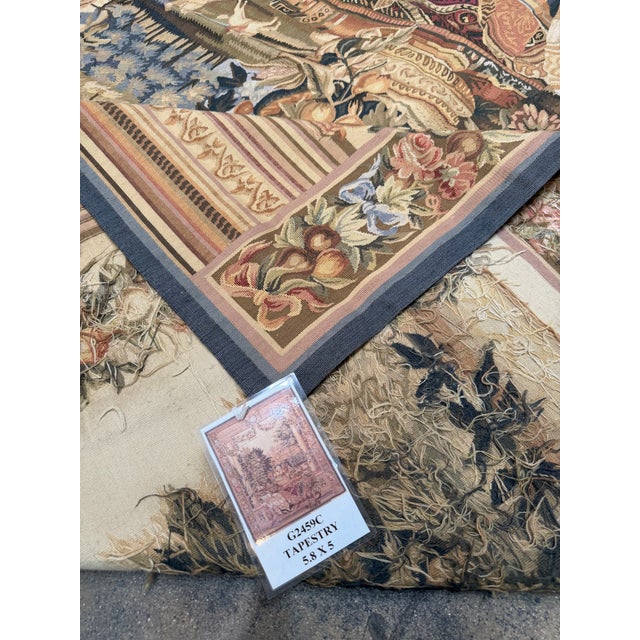 Gold Circa 2000s Vintage French Style Tapestry - 5'8" × 5'0" For Sale - Image 8 of 8