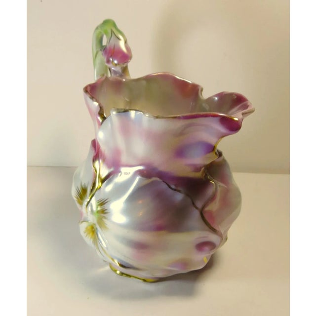 1960s Vintage Royal Bayreuth Pansy Creamer Figural Porcelain Creamer, Bavaria For Sale - Image 5 of 6