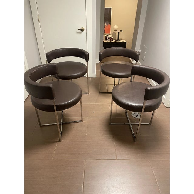 Mid-Century Modern Mid Century Style Chrome Dining Chairs - Set of 4 For Sale - Image 3 of 8
