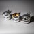 Three-piece Art Deco coffee and tea set comprising a teapot (12 × 21 × 12 cm), a coffee pot (14 × 19 × 12 cm), and a...