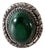 Vintage Sterling Silver and Malachite Ring, Size 8 For Sale