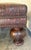 Animal Skin Spanish Colonial Style Embossed Leather Ottoman With Bun Feet For Sale - Image 7 of 12