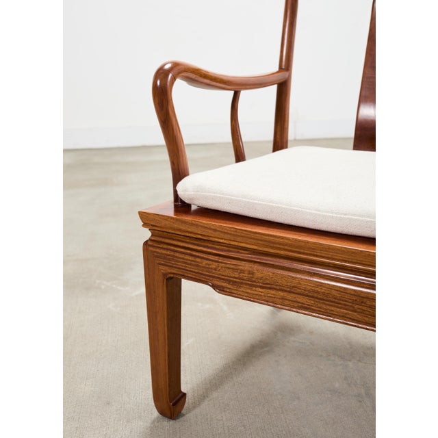 Pair of Chinese Export Ming Dynasty-Style Hardwood Armchairs For Sale - Image 9 of 18