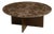 Round Coffee Table in Emperador Dark Marble and Smoked Oak by Lebanto For Sale