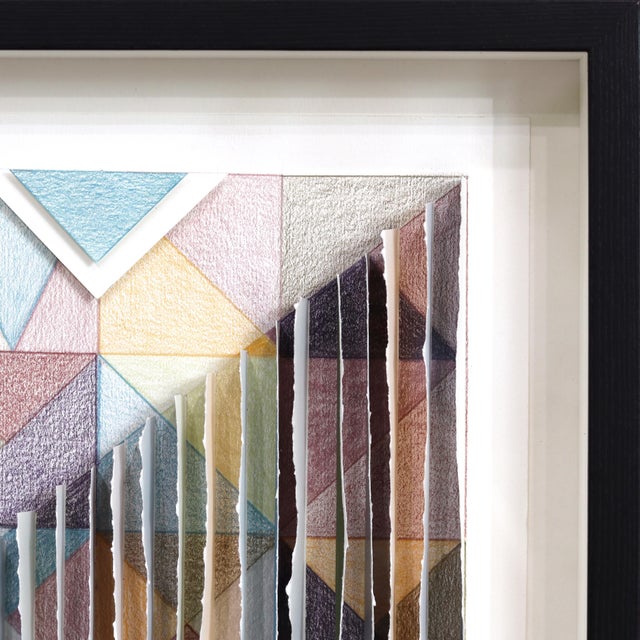 Paper Prismatic Evolution - Original Framed Sculptural Paper Mixed Media Abstract Artwork For Sale - Image 7 of 8