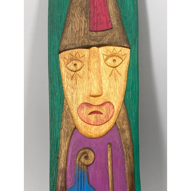 Modern Henryk Zegadlo, Violinist with Blue Violin, 1980s, Wood For Sale - Image 3 of 13