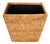 Artifacts Rattan Rectangular Tapered Waste Basket with Metal Liner in Honey Brown - 11" For Sale