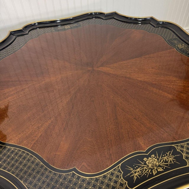 Vintage Hollywood Regency Black Lacquer Chinoiserie Coffee Table For Sale In Salt Lake City - Image 6 of 13
