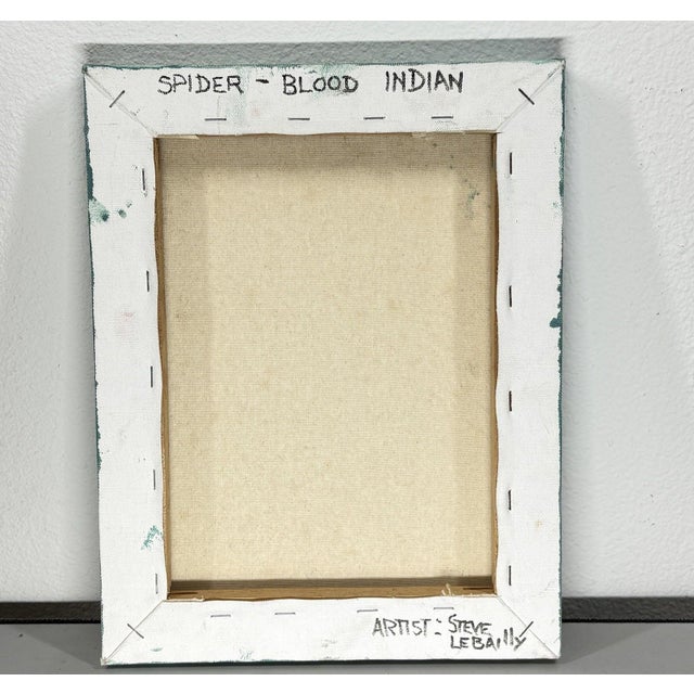 1970s "Spider – Blood Indian" – Original Blackfoot Warrior Oil Portrait by Steve LeBailly For Sale In Portland, OR - Image 6 of 8