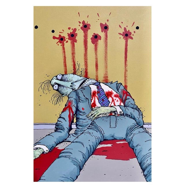 Gray r.p. Overmyer, Large Pop Art Cartoon Acrylic Painting by Syndicated Cartoonist r.p. Overmyer For Sale - Image 8 of 12