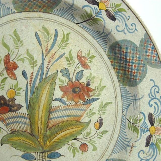 Ceramic 19th Century French Desevres Big Ceramic Plate, 1890s For Sale - Image 7 of 10