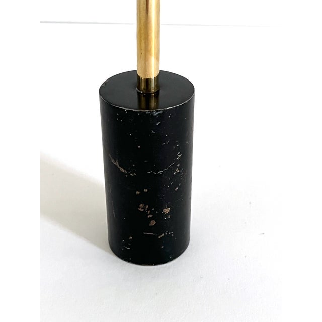 Vintage Art Deco Style Brass Sculpture, Abstract Face on Stand For Sale - Image 9 of 12