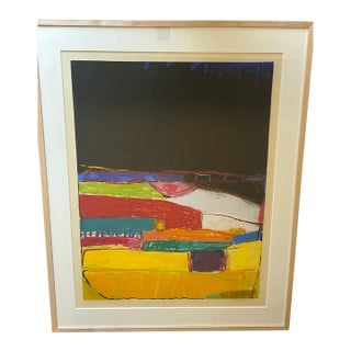Vibrant Abstract Framed Painting by Francine Matarazzo, Signed & Dated For Sale