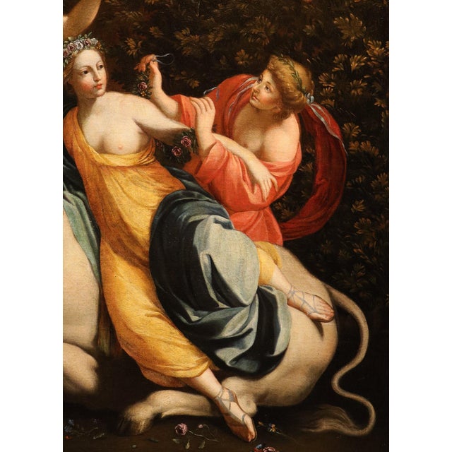 Follower of Simon Vouet, Nude The Rape of Europa, 18th Century Oil Painting on Canvas, Framed For Sale - Image 13 of 16