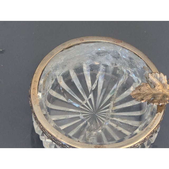 Mid 20th Century Mid 20th Century Little French Cut Glass Ashtray With Leaf Adorned Ormulu For Sale - Image 5 of 6