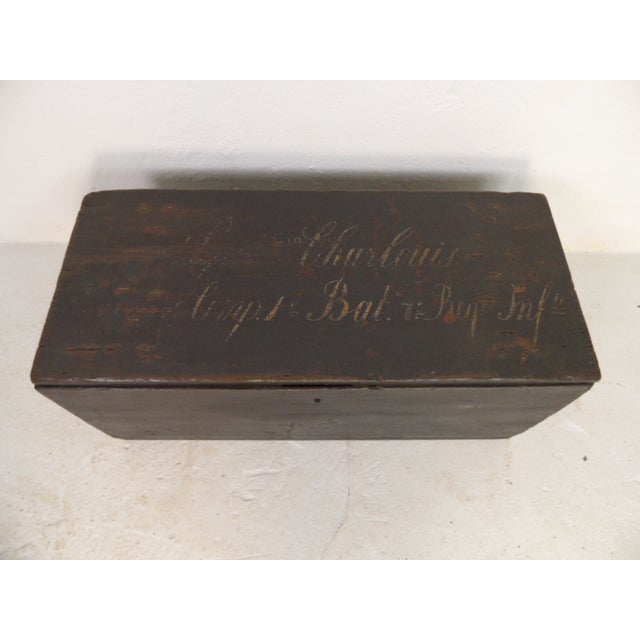 Antique Chest with Inscription, 1890s For Sale - Image 9 of 10