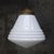 Mid-Century Modern Art Deco Dutch White Reeded Opaline Glass Pendant Lamp from Philips, Holland For Sale - Image 3 of 8