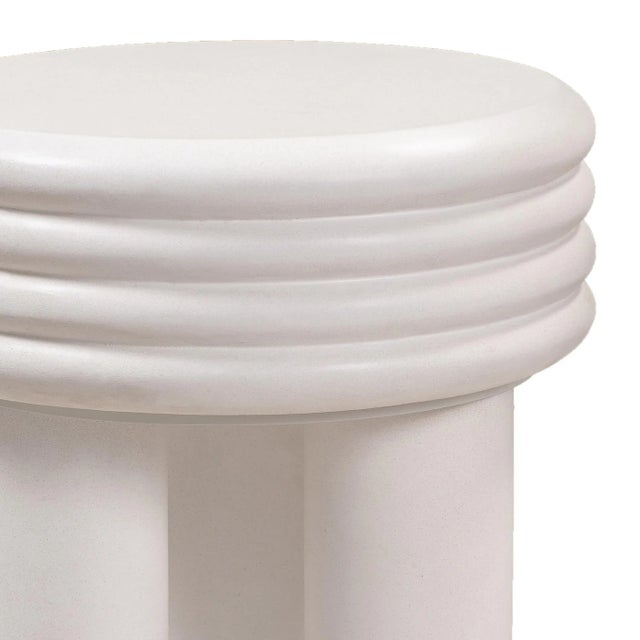 Transitional Delta Ivory Concrete Side Table For Sale - Image 3 of 7