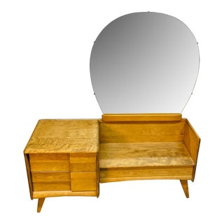 Vintage 1950s Heywood Wakefield Vanity W/ Mirror For Sale