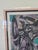 Beautiful 1954 lithograph features bold lines shapes, and purple, green, blue stripes. Signed and dated, artist unknown....