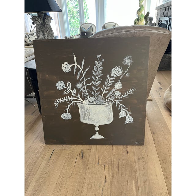 Original Contemporary Botanical Painting in Neutral Colors For Sale - Image 9 of 9