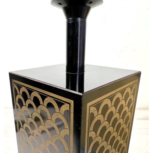 Vintage Table Lamp with Black and Gold Cube Base For Sale - Image 13 of 14