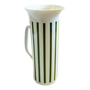 MCM LaGardo Tackett Green Striped Porcelain Pitcher - Schmid International Porcelain