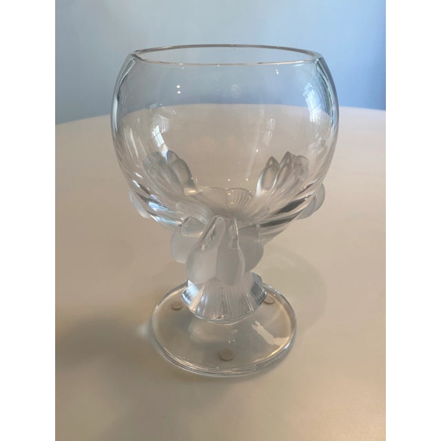 Glass 1980s Lalique Bagheera Crystal Pedestal Bowl For Sale - Image 7 of 7