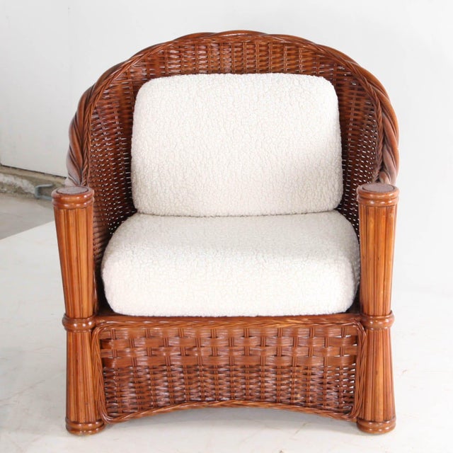 Rattan Living Room Set, 1970s, Set of 3 For Sale - Image 4 of 18