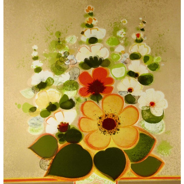 Frederic Menguy Un Vase De Fleurs Iii (Flowers In A Vase) C.1980 Reproduction Print For Sale - Image 4 of 7