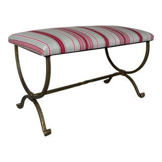 Spanish Iron Bench With Scrolled Legs For Sale