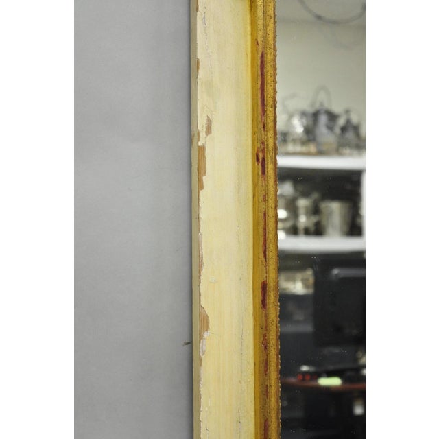 Antique French Louis XV Style Cream & Gold Gilt Drape Ribbon Trumeau Wall Mirror For Sale - Image 13 of 17