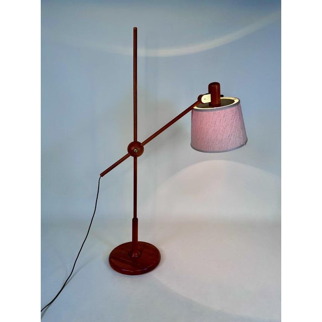 Adjustable Floor Lamp in Teak with Brass Details from Temde Leuchten, 1960s For Sale - Image 6 of 18
