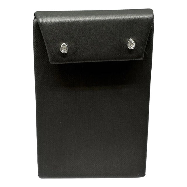 Bezel Set Pear Cut Diamond Studs in 14kt White Gold - 0.16ctw Diamonds, New, A Pair For Sale