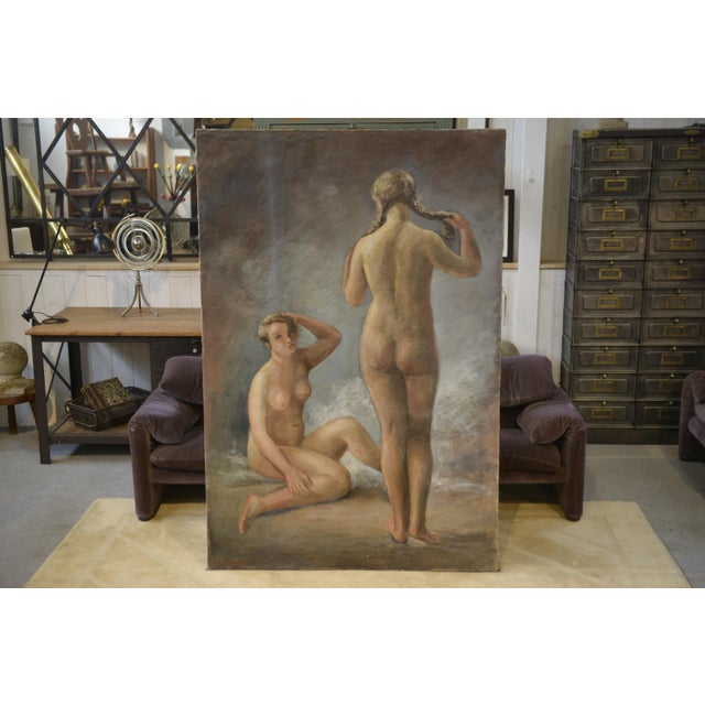 Marguerite Crissay, Nudes, 19th Century, Oil on Canvas For Sale - Image 6 of 15
