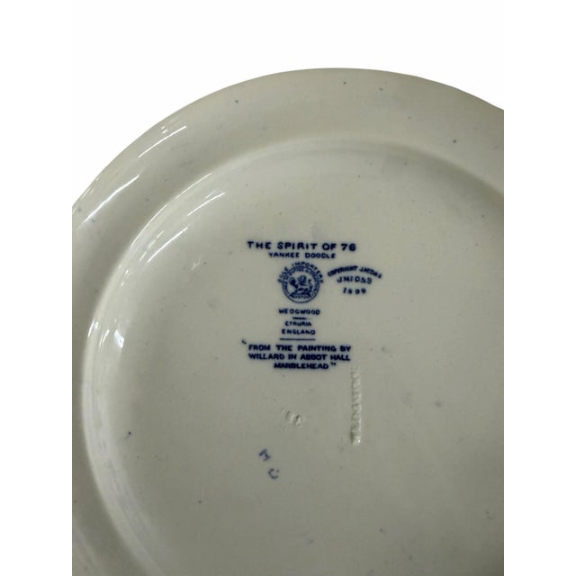 Vintage Wedgwood Etruria England flow blue “The Spirit of 76”, Yankee Doodle plate. Nice saturated blue color. Has a tiny...