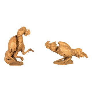 Antique Italian Terracotta Cockerels, 1850, Set of 2 For Sale