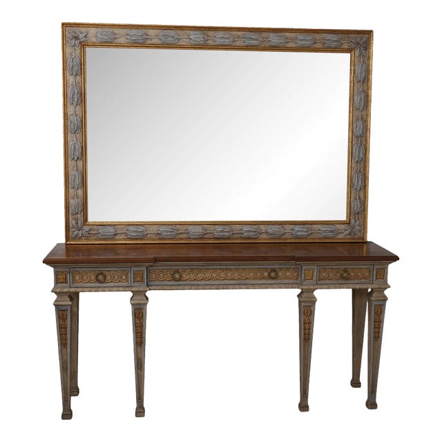 John Widdicomb Italian Paint Decorated Console W. Mirror For Sale